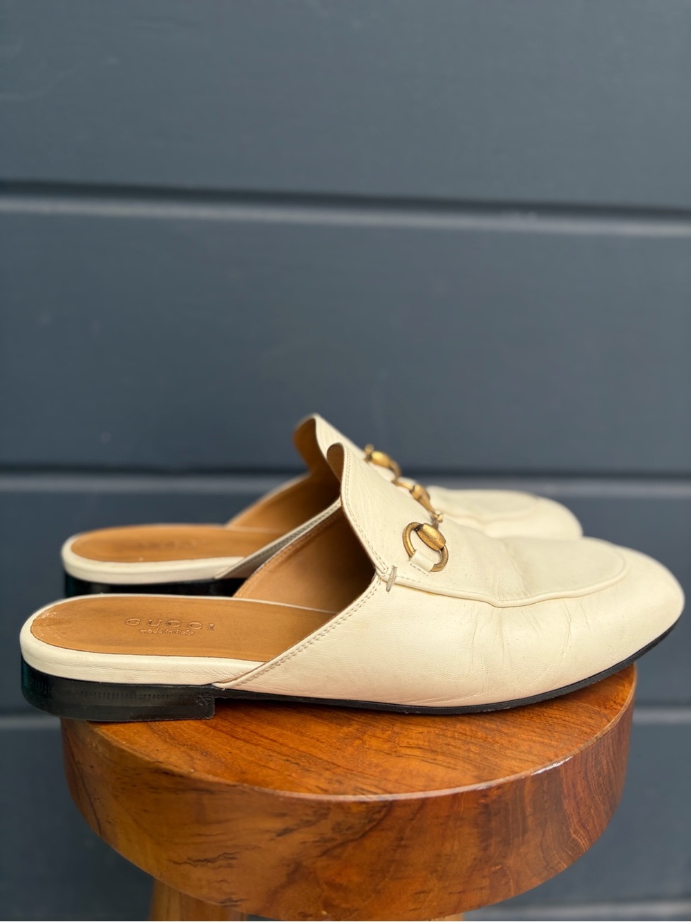 Gucci Cream Princetown Leather Slipper